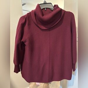 Cyrus Deep Red Cowl Neck Sweater